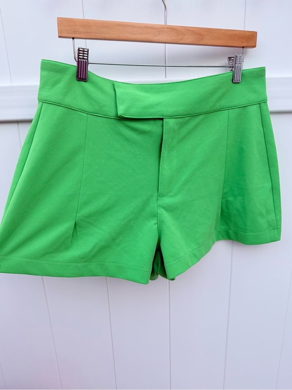 Sincerely Jules Bright Green High-Waist Tailored Shorts